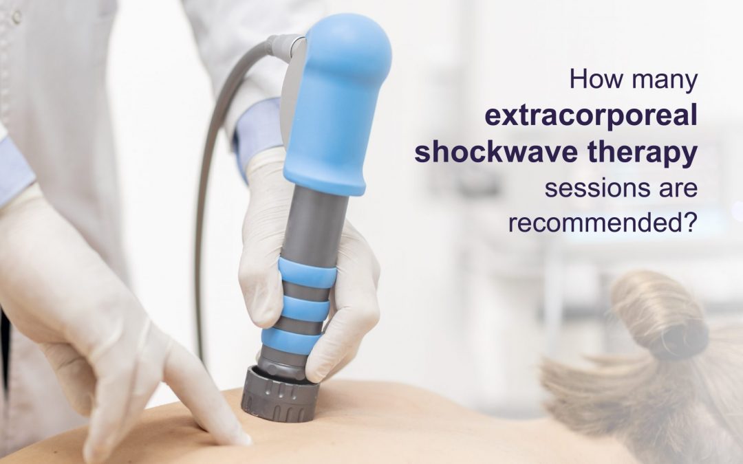 How many extracorporeal shockwave therapy sessions are recommended?